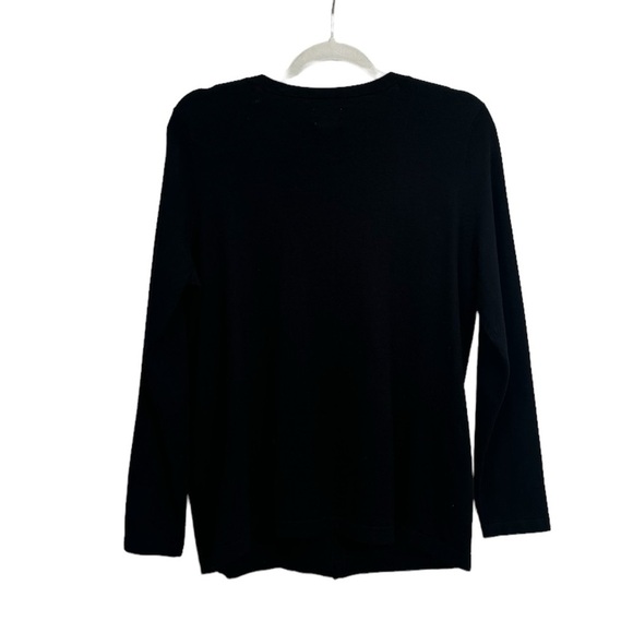 Chico’s Women Black Cardigan Buttoned Closure size 2 V-neck Long Sleeve Classic - Picture 5 of 5